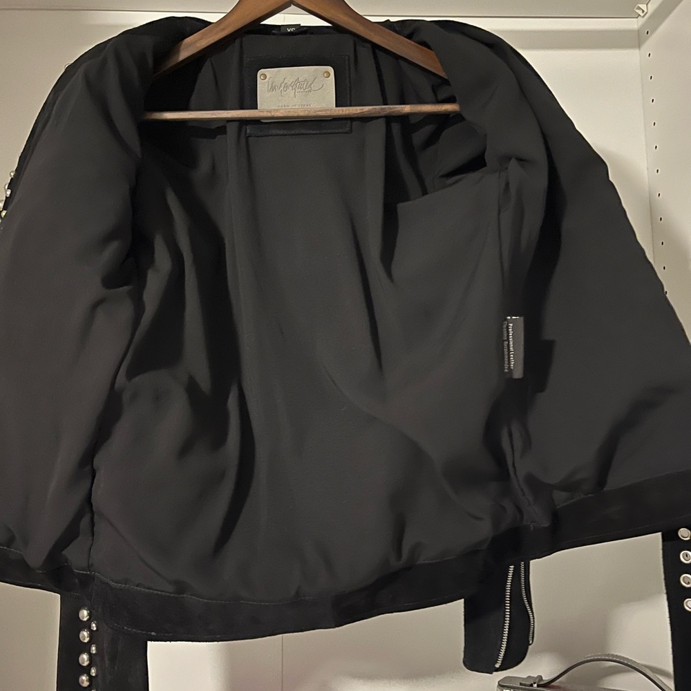 Free People Black Studded Leather Jacket - Picture 3 of 5